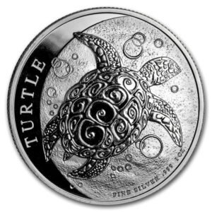 Moneda de Plata 1 oz - Niue Fiji Taku Tortuga Carey